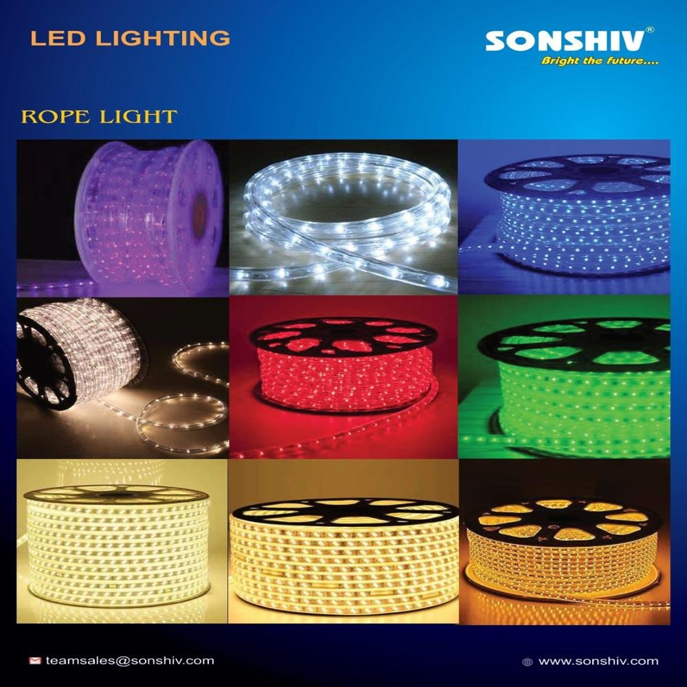 Led Rope Lights - Flexible Pvc Material , Waterproof Design , Multi-color Illumination Options