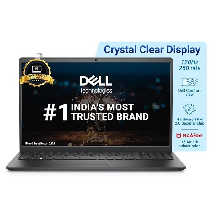 Dell 15 3520 Thin & Light Laptop, Intel Core i3-1215U Processor, 12th Gen (8GB RAM /512GB SSD /Window 11 /MS Office' 21 /15.6"(39.62 Cm) FHD Display /Intel UHD Graphics/15 Month Mcafee /Black /1.69Kg