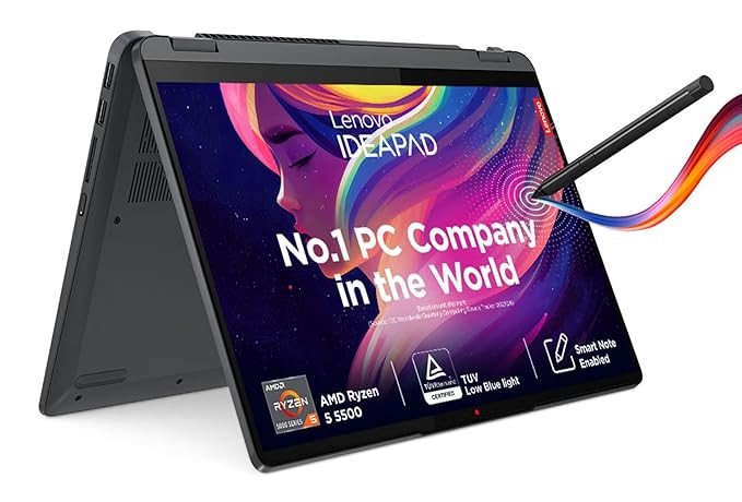 Lenovo Yoga 7 2-in-1 AMD Ryzen 7 8840HS 14"(35.5cm) WUXGA OLED 400Nits Convertible Laptop (16GB/1TB SSD/Windows 11/Office Home 2024/100% DCI-P3/Digital Pen/Grey/1.5Kg), 83DK009LIN
