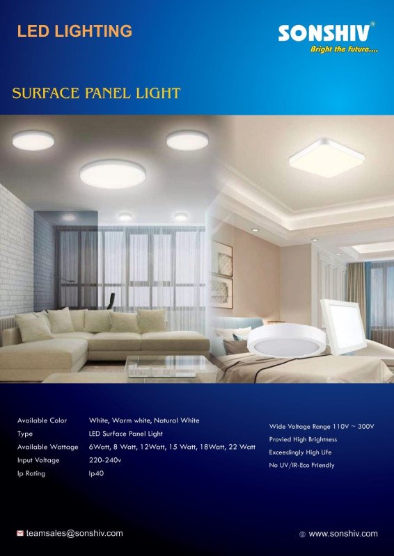 8W LED Surface Mount Panel Light, For Indoor